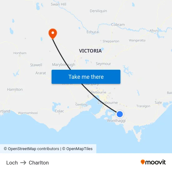 Loch to Charlton map