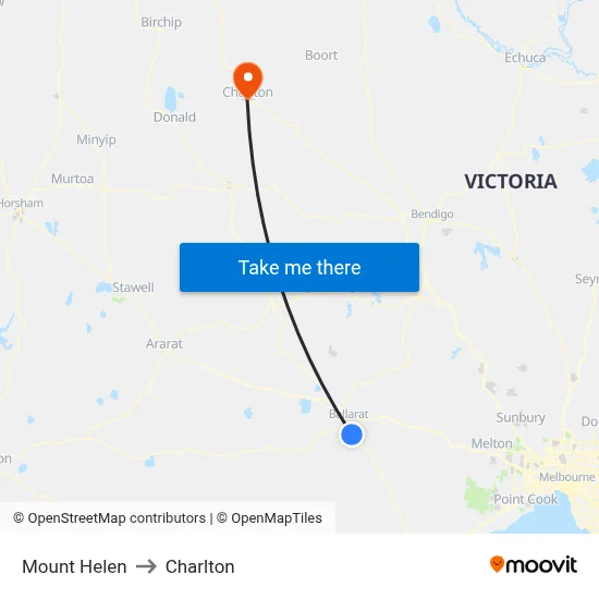 Mount Helen to Charlton map