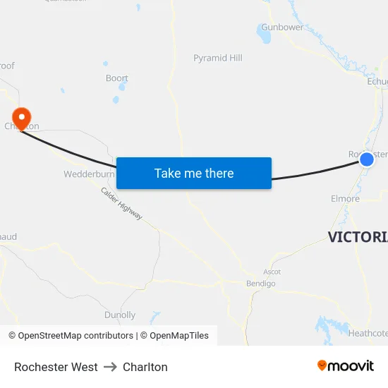 Rochester West to Charlton map