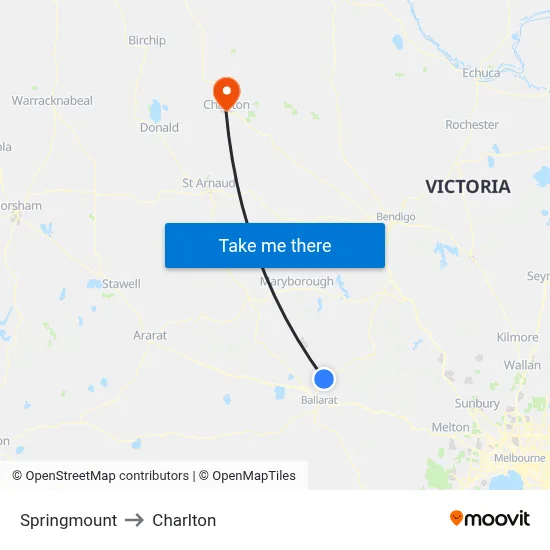 Springmount to Charlton map