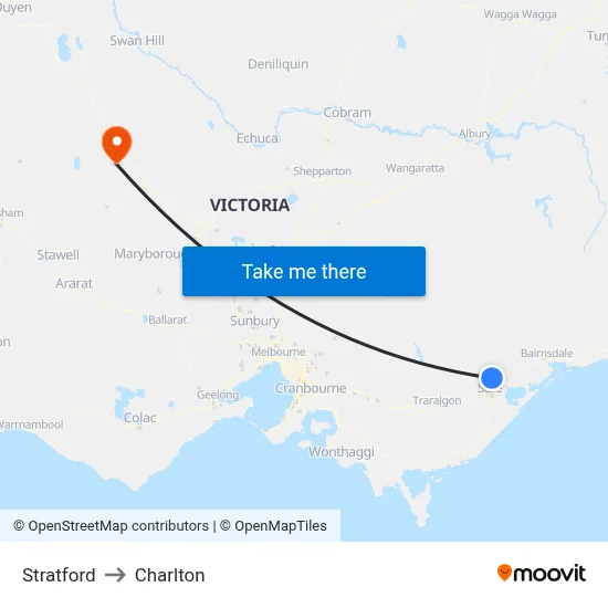 Stratford to Charlton map