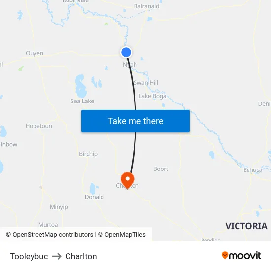 Tooleybuc to Charlton map