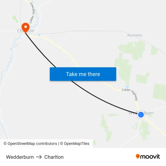 Wedderburn to Charlton map