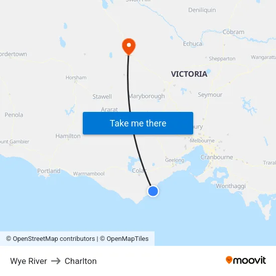 Wye River to Charlton map