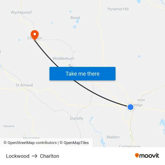 Lockwood to Charlton map