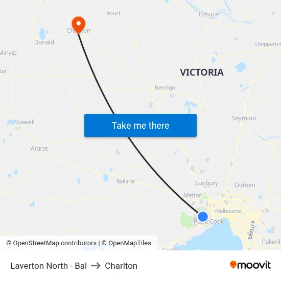 Laverton North - Bal to Charlton map