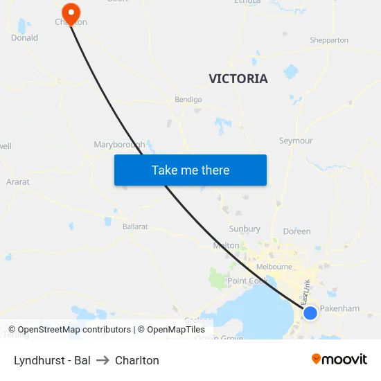 Lyndhurst - Bal to Charlton map