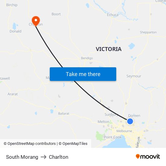 South Morang to Charlton map