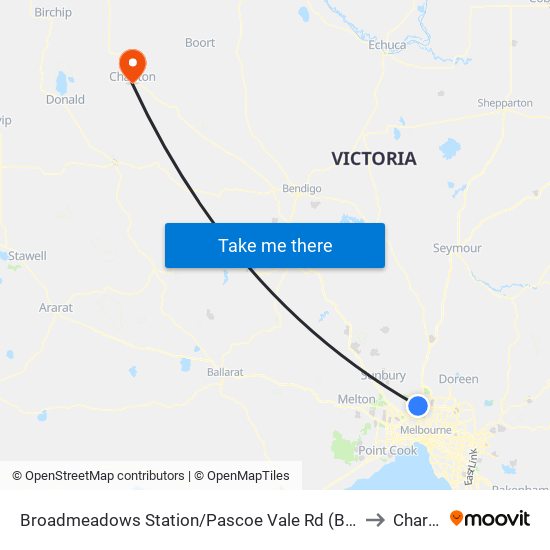 Broadmeadows Station/Pascoe Vale Rd (Broadmeadows) to Charlton map