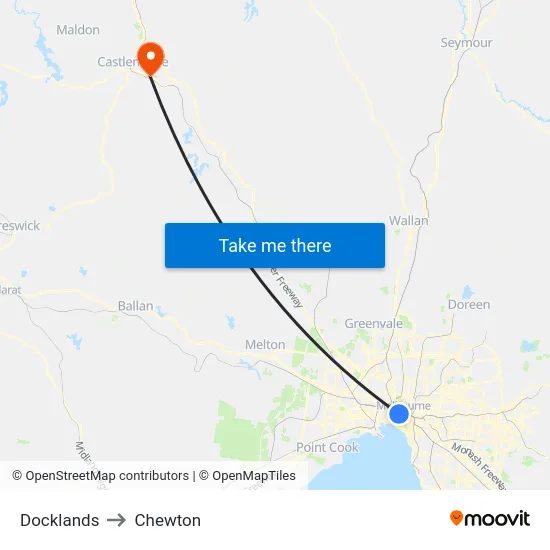 Docklands to Chewton map