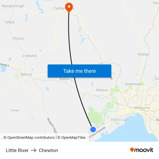 Little River to Chewton map