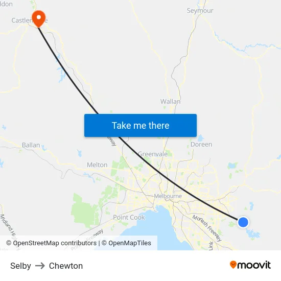 Selby to Chewton map