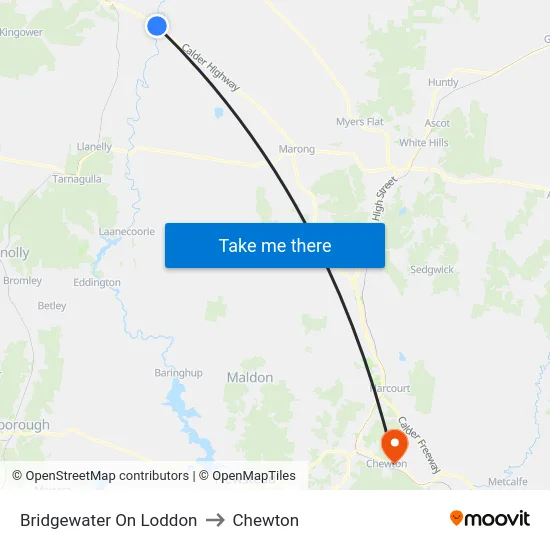 Bridgewater On Loddon to Chewton map