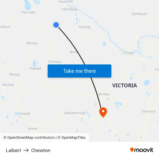 Lalbert to Chewton map