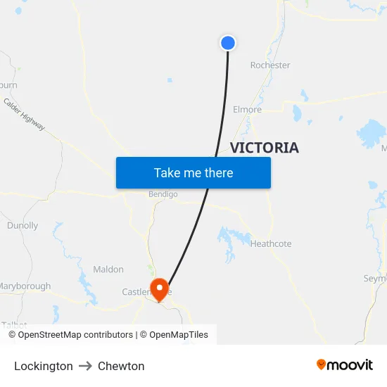 Lockington to Chewton map