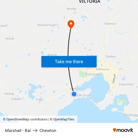Marshall - Bal to Chewton map