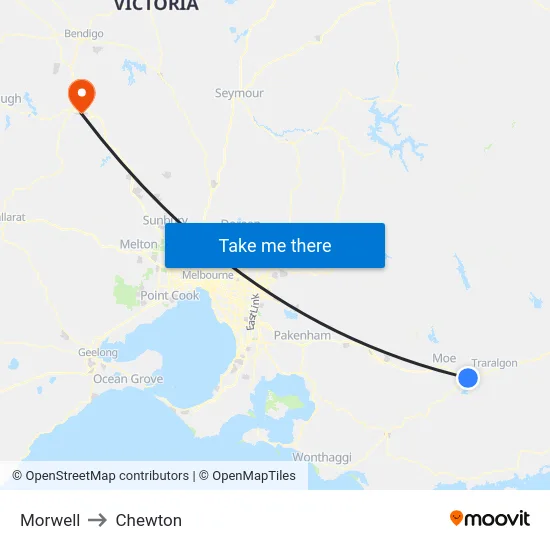 Morwell to Chewton map
