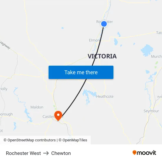 Rochester West to Chewton map