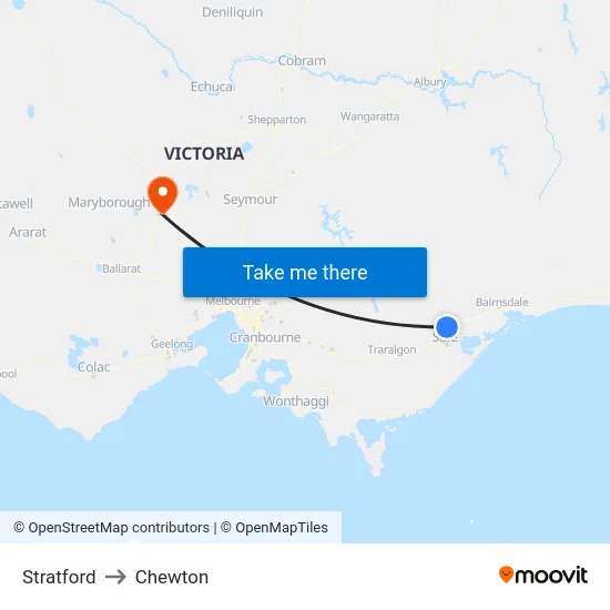 Stratford to Chewton map
