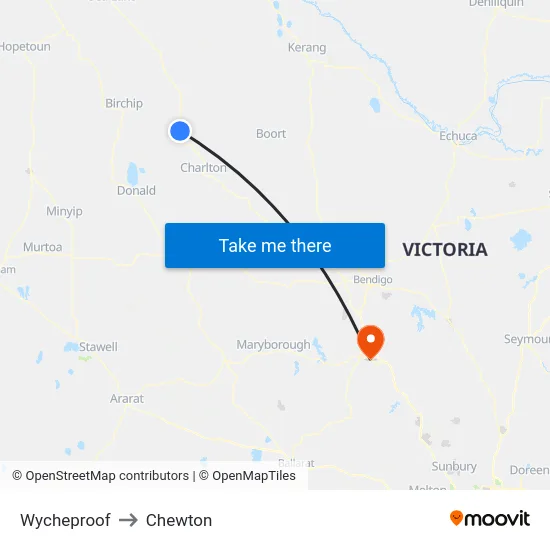Wycheproof to Chewton map
