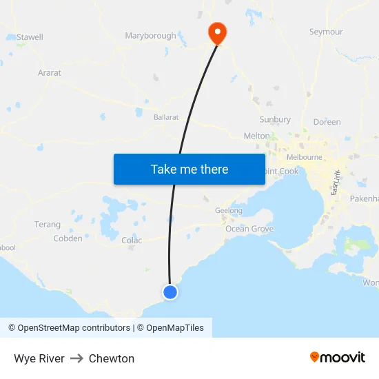 Wye River to Chewton map