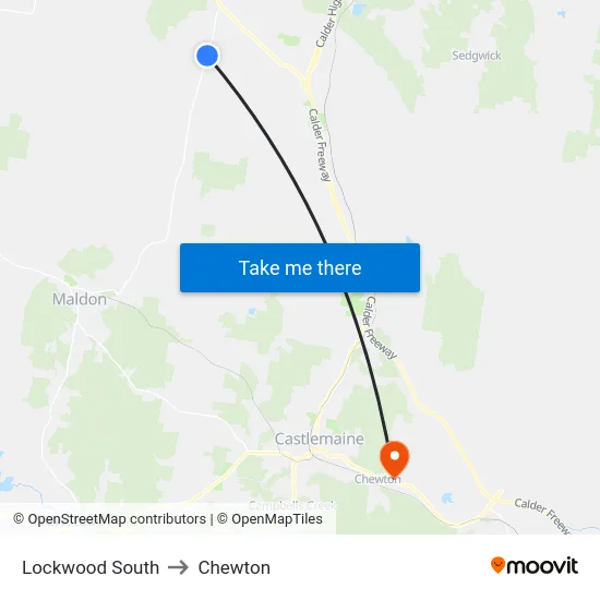 Lockwood South to Chewton map