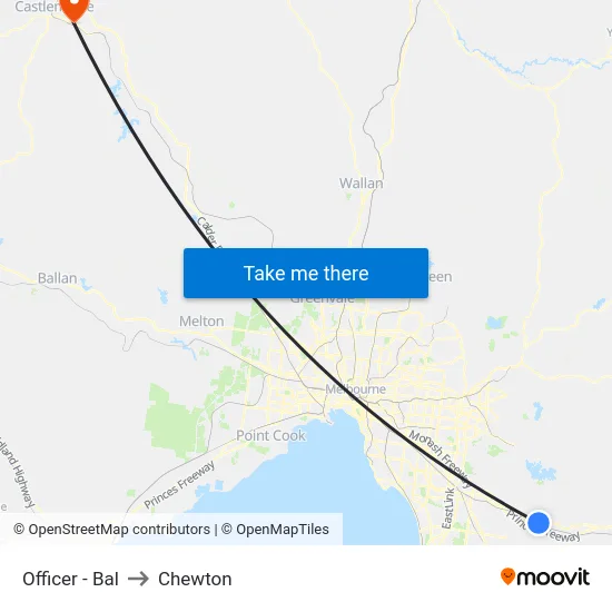 Officer - Bal to Chewton map