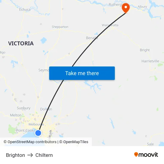 Brighton to Chiltern map