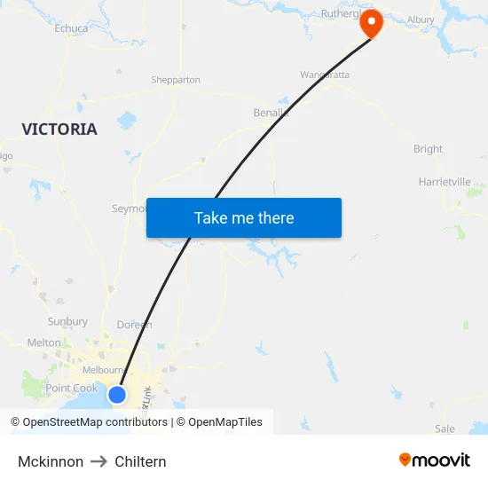 Mckinnon to Chiltern map
