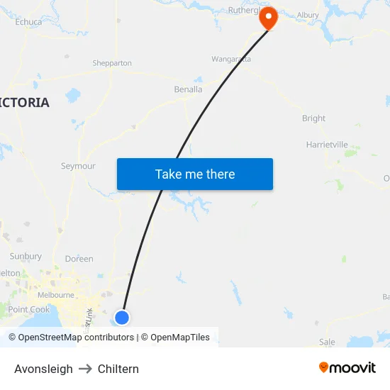 Avonsleigh to Chiltern map