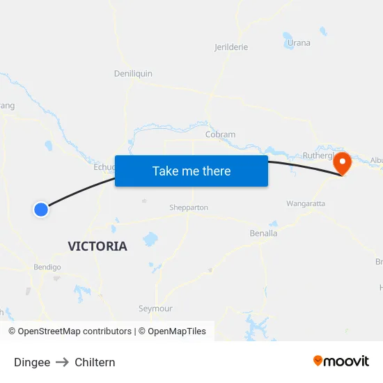 Dingee to Chiltern map