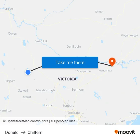 Donald to Chiltern map