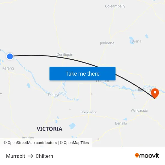 Murrabit to Chiltern map