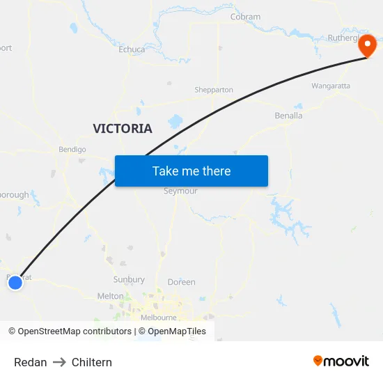 Redan to Chiltern map
