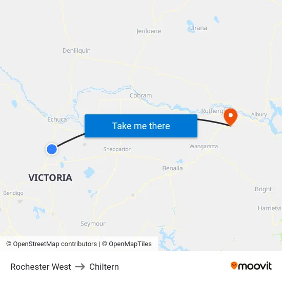 Rochester West to Chiltern map