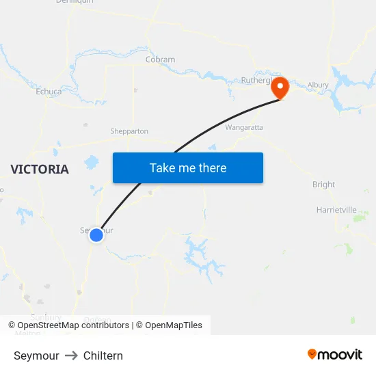 Seymour to Chiltern map