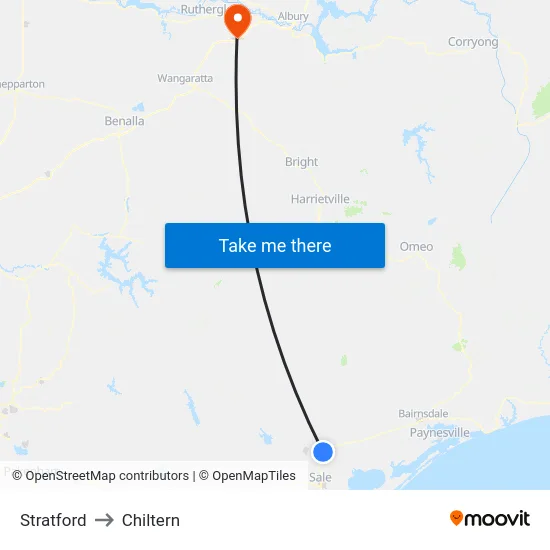 Stratford to Chiltern map