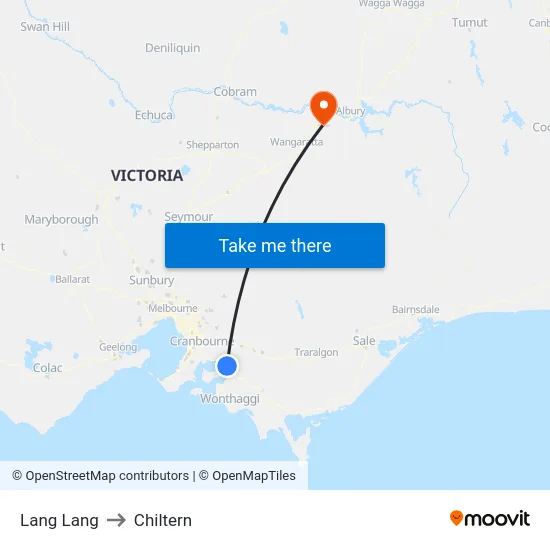 Lang Lang to Chiltern map