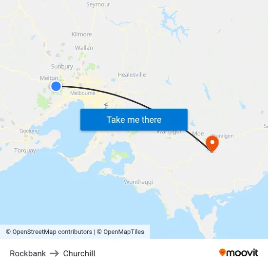 Rockbank to Churchill map