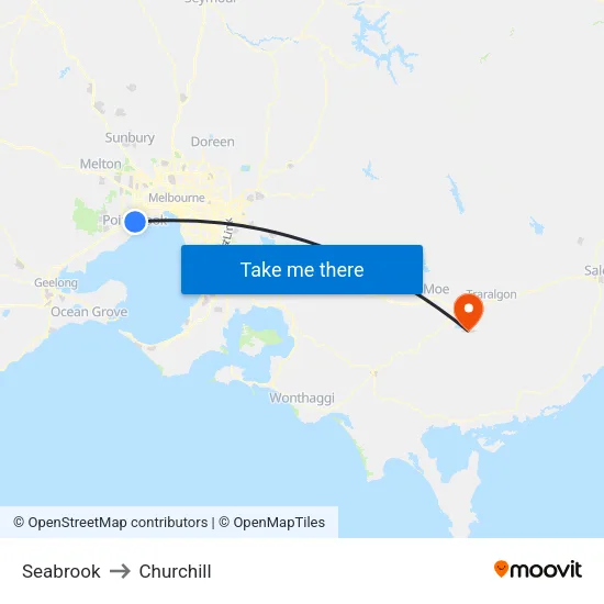 Seabrook to Churchill map