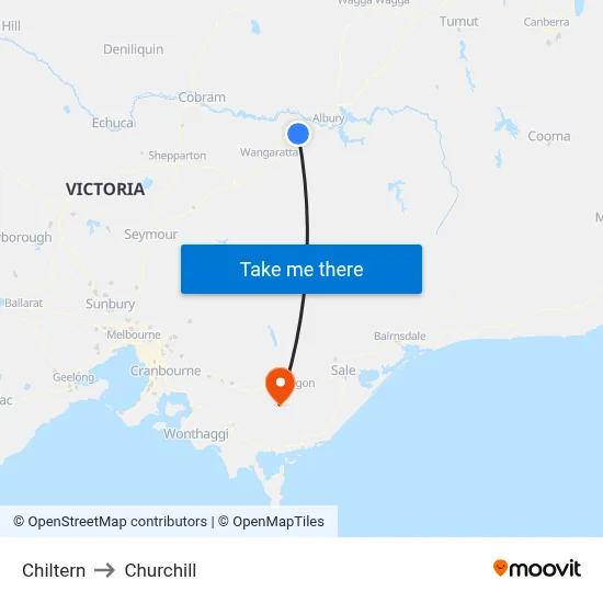 Chiltern to Churchill map