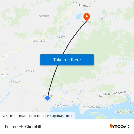 Foster to Churchill map