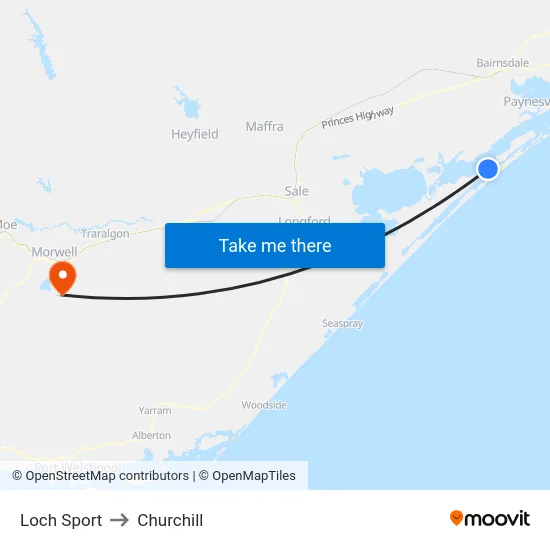 Loch Sport to Churchill map