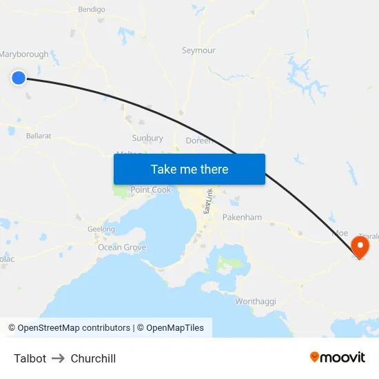 Talbot to Churchill map