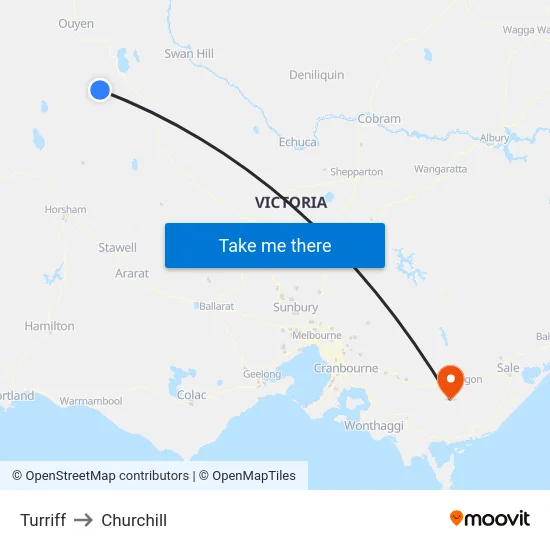 Turriff to Churchill map