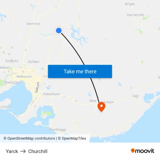 Yarck to Churchill map