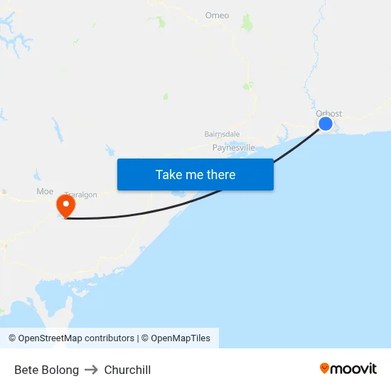 Bete Bolong to Churchill map