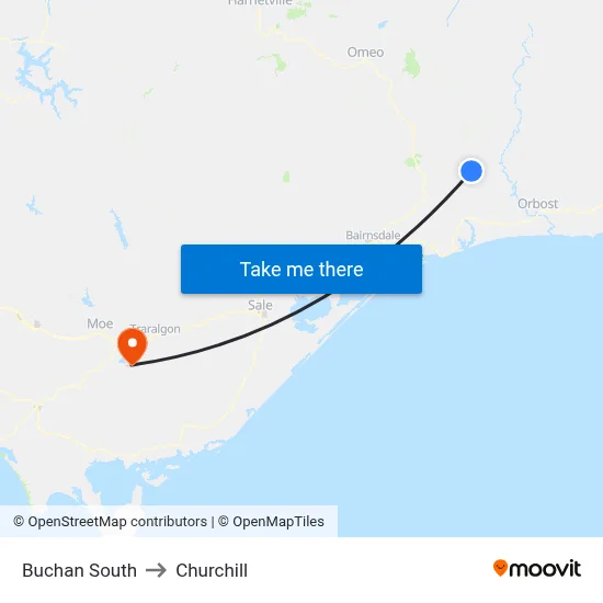 Buchan South to Churchill map