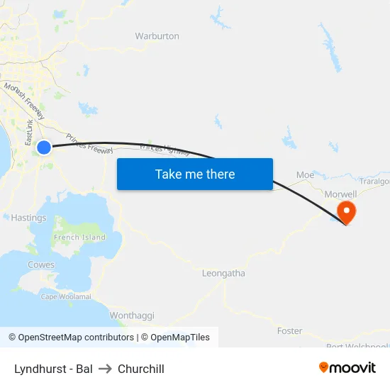 Lyndhurst - Bal to Churchill map