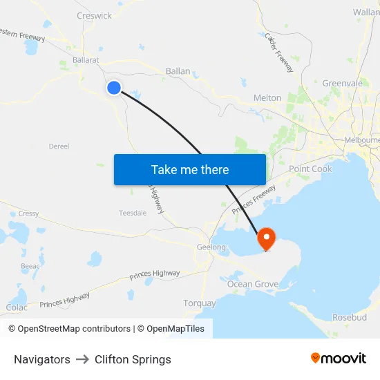 Navigators to Clifton Springs map